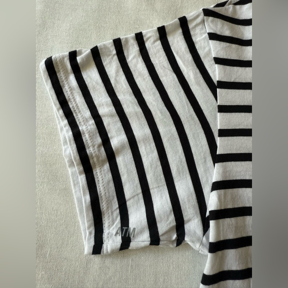 ATM Anthony Thomas Melillo Black and White Striped Tee classic‎ jersey S - Picture 6 of 13